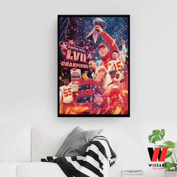 NFL Football Kansas City Chiefs Super Bowl 2023 Championship Poster