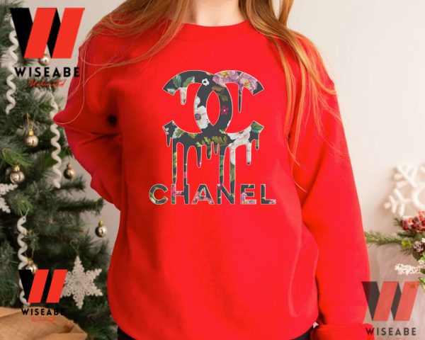 Cheap Floral Dripping Chanel Logo Sweatshirt, Mother’s Day Gift