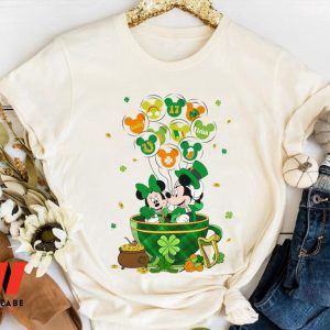 Vinatge Mickey and Minnie Irish Balloon Tea Cup Disney St Patricks Day Shirt, Cheap St Patricks Day Gift