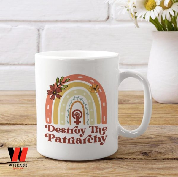 Destroy The Patriarchy Colorful Rainbow Mug, Feminist Gift For Her
