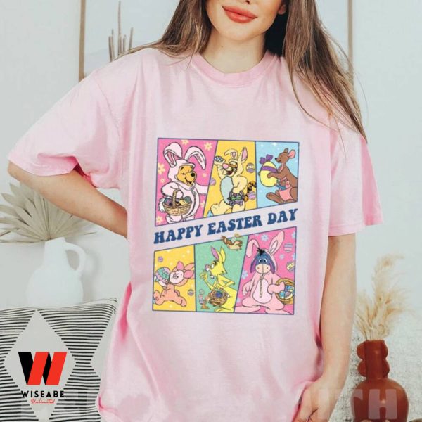 Retro Bunny Eggs Winnie The Pooh Disney Easter Shirt, Cheap Easter Gifts