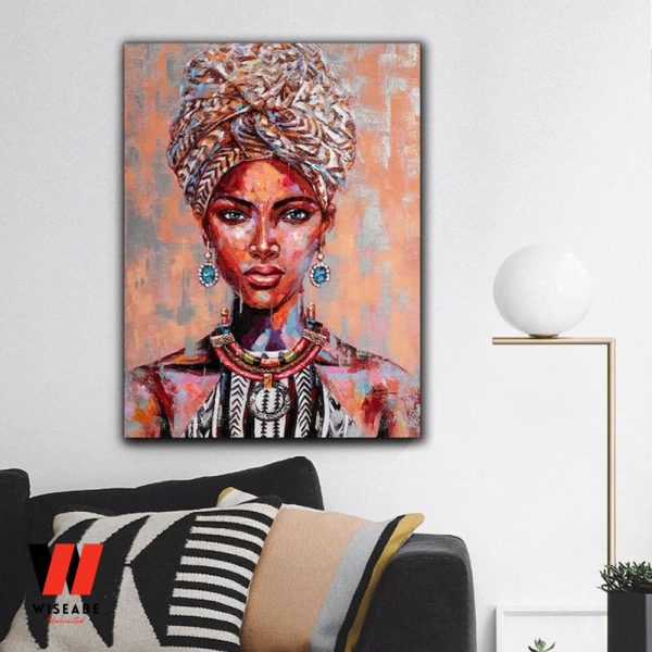African Woman With Earrings Wall Art Poster, Birthday Gifts For A Black woman