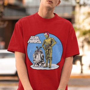 Retro R2D2 C3PO Droid Star Wars T Shirt, Cheap Star Wars Merchandise