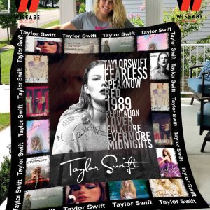 Vintage Taylor Swift Album Tracklist Fleece Blanket
