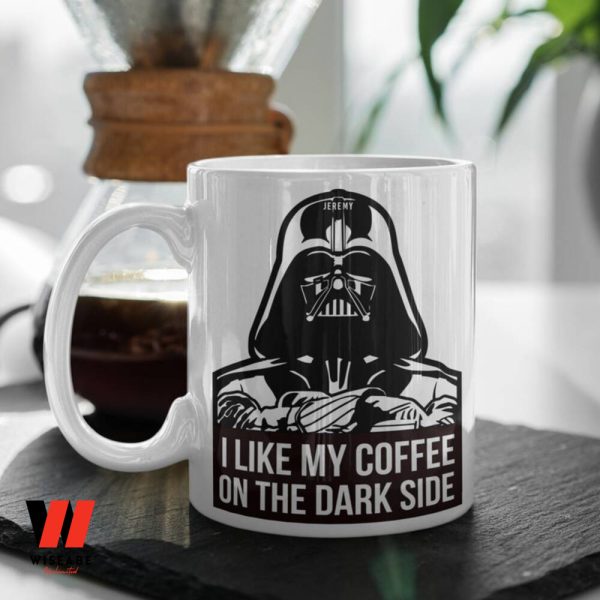 Personalized I Like My Coffee On The Dark Side Star Wars Darth Vader Mug, Personalized Star Wars Gifts
