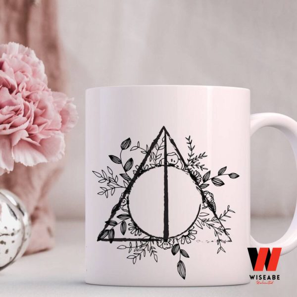 Deathly Hallows Floral Harry Potter Ceramic Mug, Harry Potter Birthday Gifts