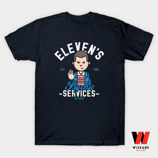 Retro Elevens Psychic Services Stranger Things Graphic Tee Shirt, Cheap Stranger Things Merch