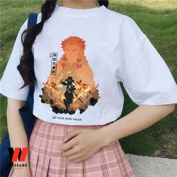 Vintage Rengoku Flame Pillar Anime Demon Slayer Shirt, Anime Gifts For Her