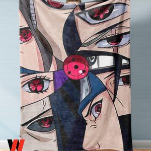Uchiha The Sharingan Eyes Naruto Anime Blanket, Gifts For Naruto Fans
