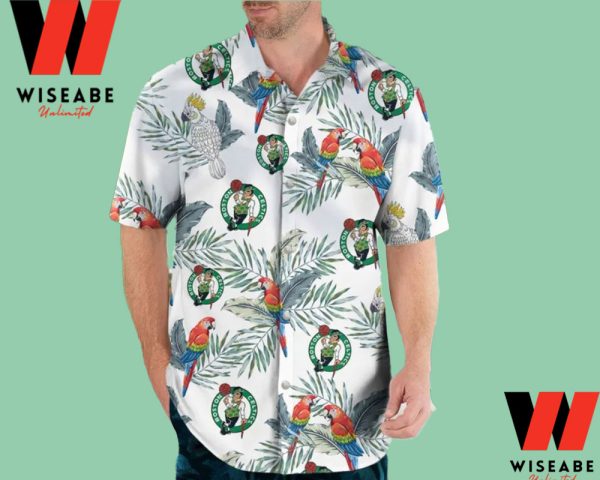 Cheap Tropical Parrot Boston Celtics Hawaiian Shirt, Tropical Shirts For Men