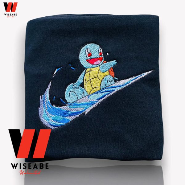 Embroidered Squirtle Nike Pokemon Anime Hoodie, Pokemon Gifts For Adults