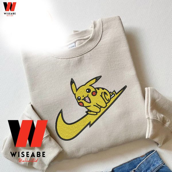 Cute Nike Pokemon Pikachu Embroidered Sweatshirt, Pokemon Merchandise