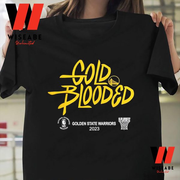 Cheap Basketball NBA Finals 2023 Gold Blooded Warriors Shirt