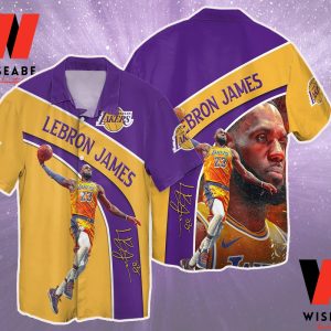 Cheap NBA Basketball Lebron James Los Angeles Lakers Hawaiian Shirt