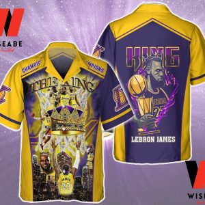 Cheap NBA Basketball Lebron James The King Los Angeles Lakers Hawaiian Shirt