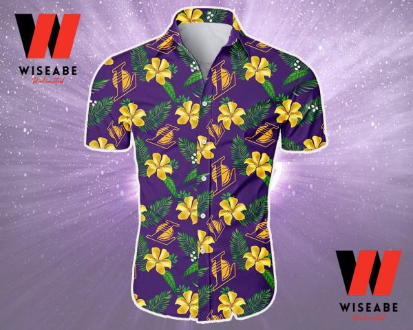 Cheap Tropical Floral NBA Basketball Los Angeles Lakers Hawaiian Shirt