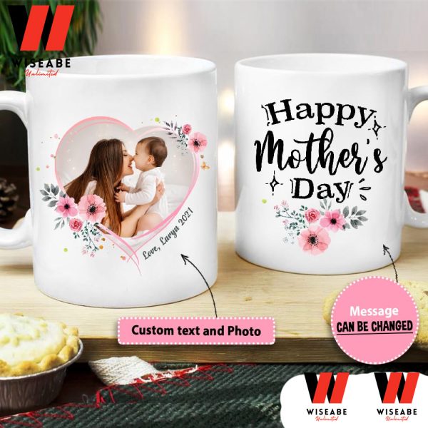 Custom Image Happy Mother Day Mug, Personalized Mom Mug