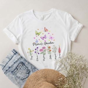 Custom Kid's Name Mimi's Garden Mother T Shirt, Personalized Mom Shirts, Personalized Mothers Day