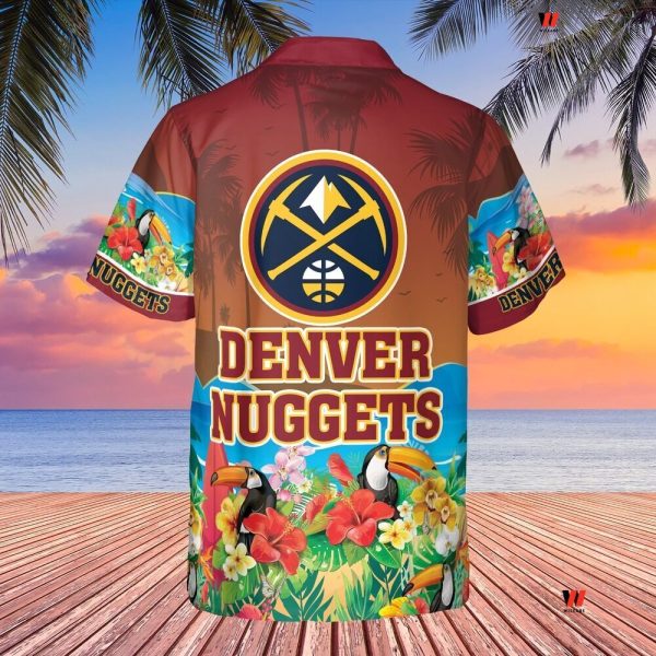 Cheap NBA Bassketball Tropical Vibes Denver Nuggets Hawaiian Shirt