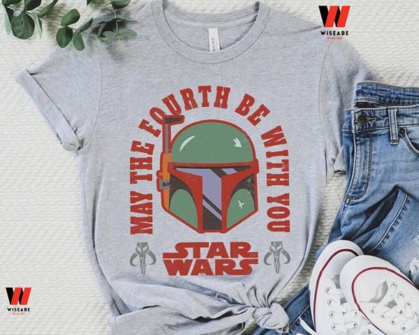 Cheap Boba Fett Helmet May The 4th Be With You T Shirt