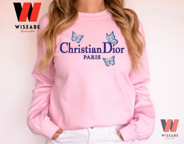 Cheap Butterfly Paris Christian Dior Embroidred Shirt, Christian Dior T Shirt Womens