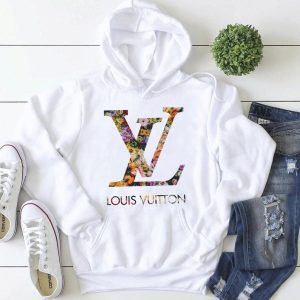Cheap Floral Louis Vuitton Logo Hoodie , Lv Shirts Mens