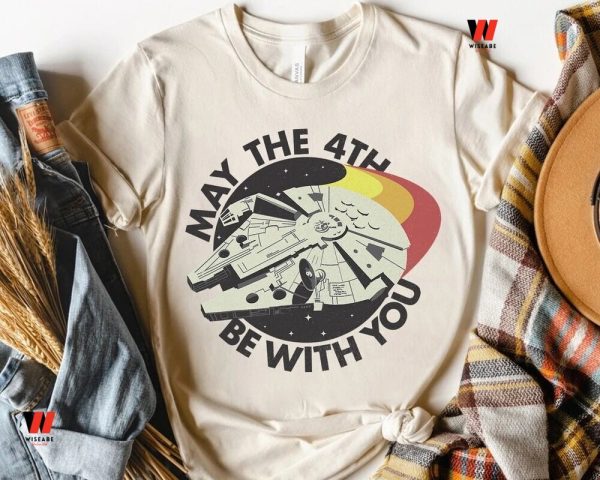 Cheap Disney Star Wars Millennium Falcon  May The Fourth Be With You T Shirt, Star Wars Father’s Day Gifts