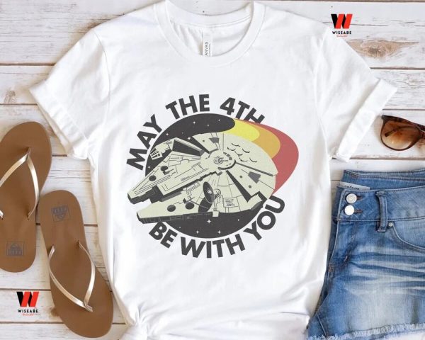 Cheap Disney Star Wars Millennium Falcon  May The Fourth Be With You T Shirt, Star Wars Father’s Day Gifts