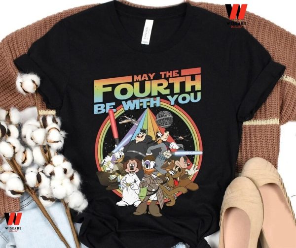 Vintage Disney Mickey Mouse And Friend Star Wars May The Fourth Be With You T Shirt, Star Wars Father’s Day Gifts