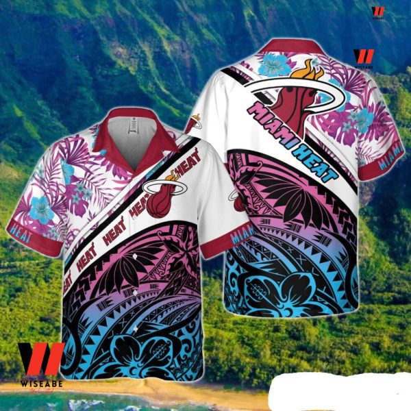 Cheap Flowers Pattern NBA Basketball Miami Heat Hawaiian Shirt