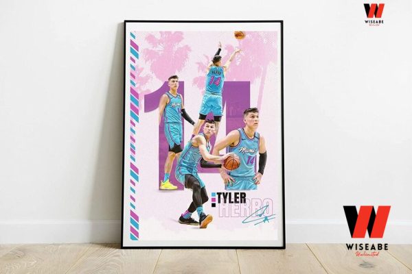 Cute NBA Basketball Number 14 Tyler Herro Miami Heat Poster