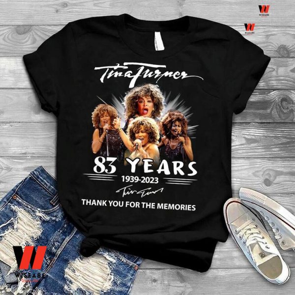 Vintage 83 Years Thanks For Memories 1939 2023  Queen of Rock n Roll Tina Turner T Shirt